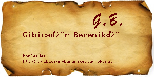 Gibicsár Bereniké névjegykártya